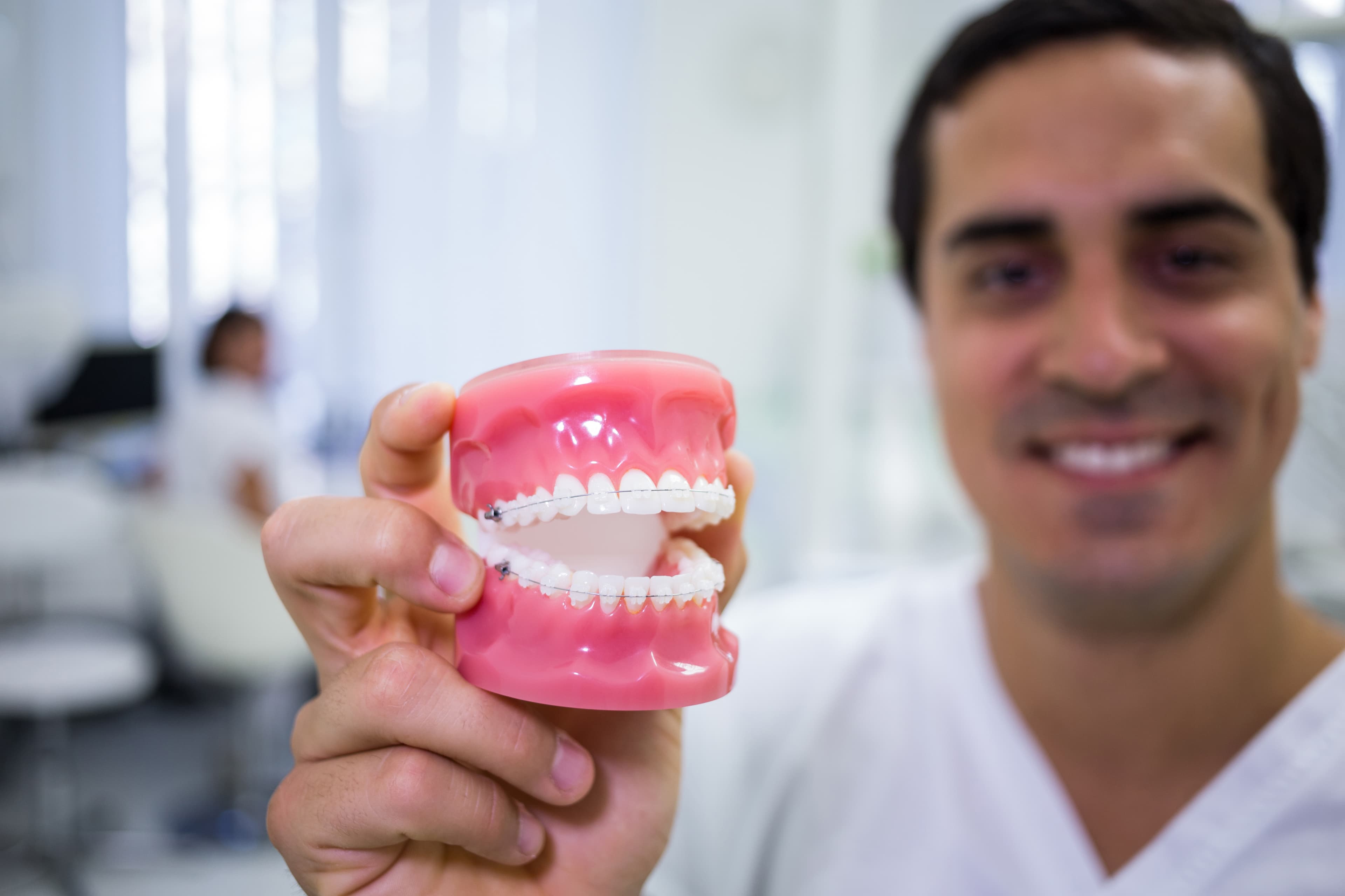 Different types of dentures laid out showing variety of options