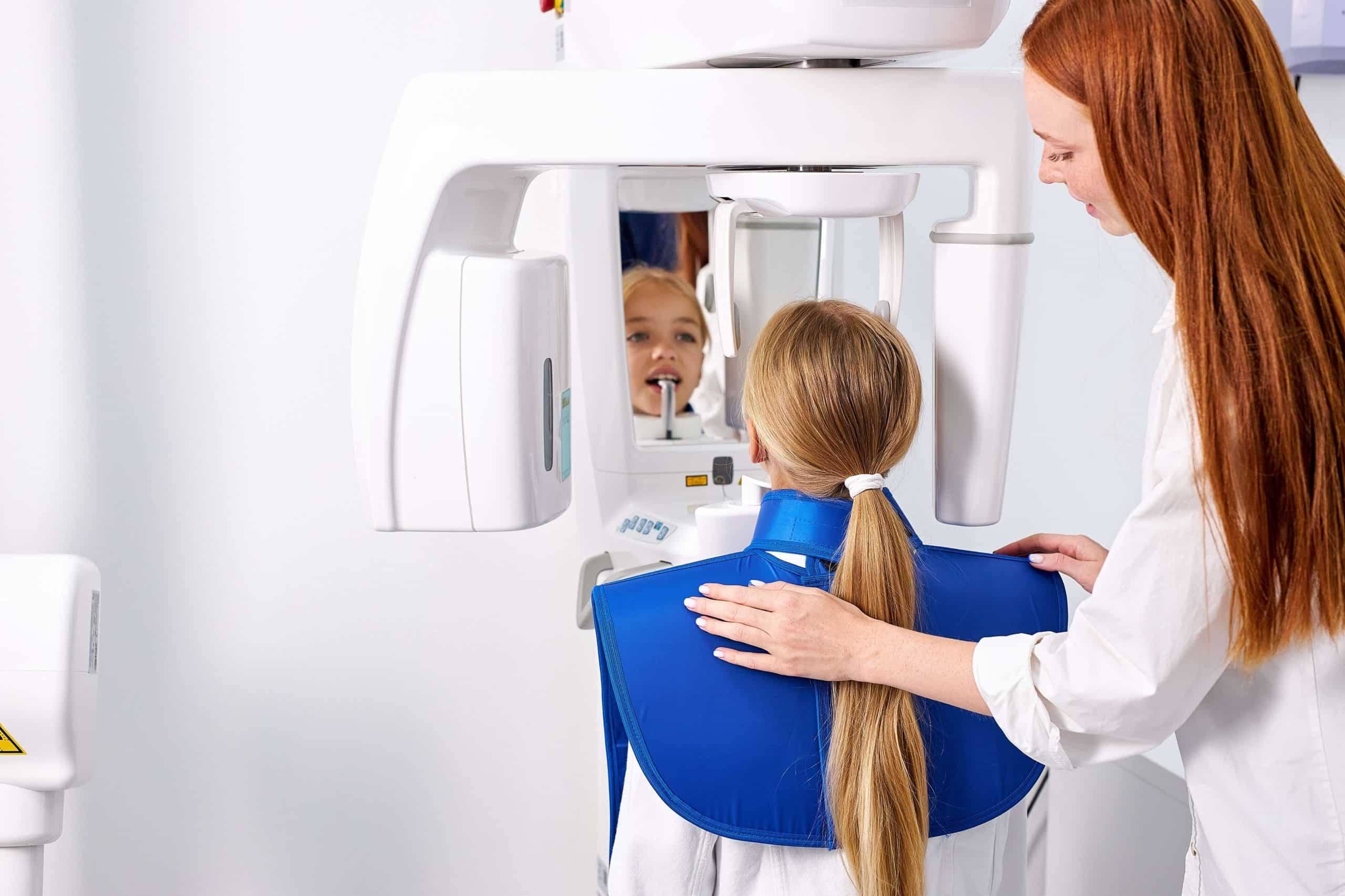 A dentist treating a patient with a dental abscess