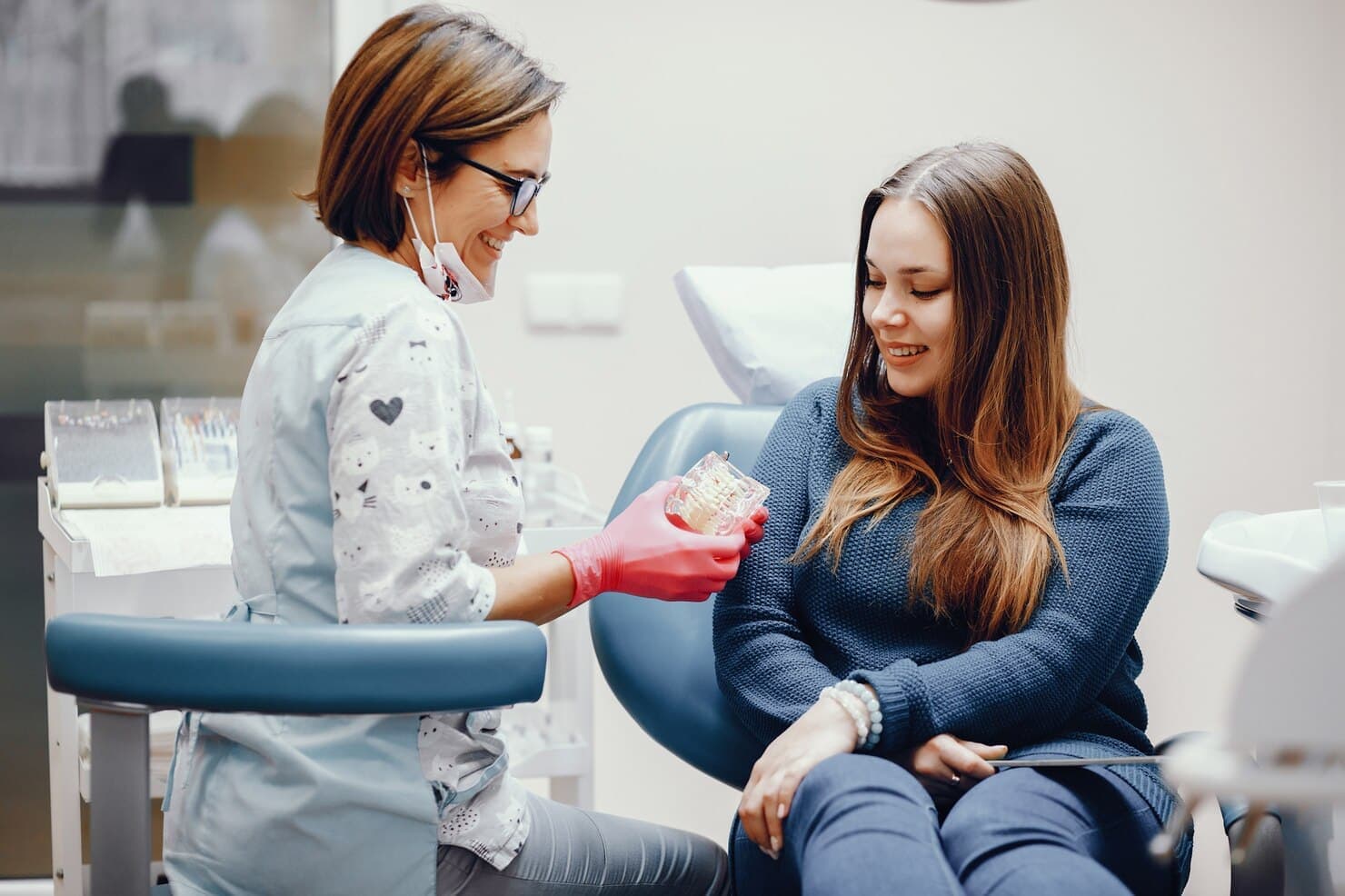 Healthy gums maintained through good oral hygiene habits
